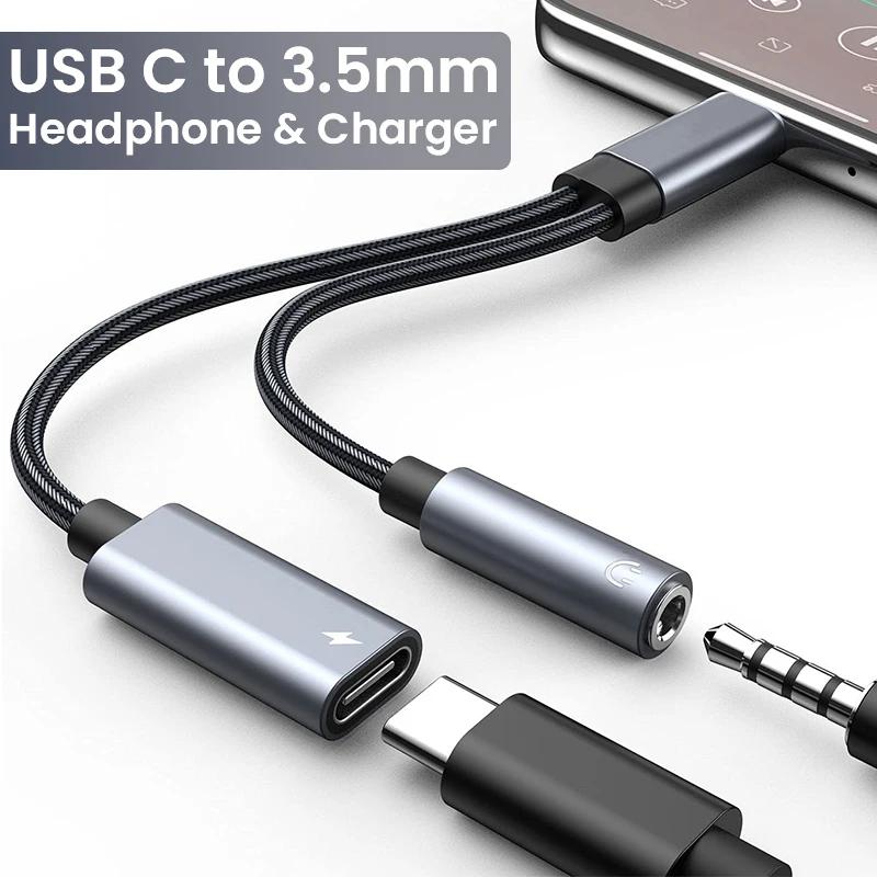2 in 1 USB C - 3.5mm     USB C PD 3.0 Ʈ - Aux  (PD    ̺ ڵ )